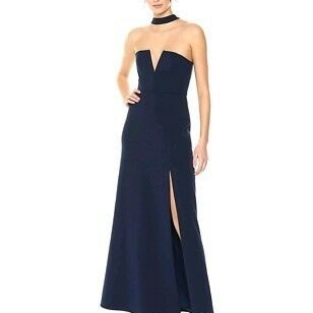 Brand new! Strapless navy evening gown with tags